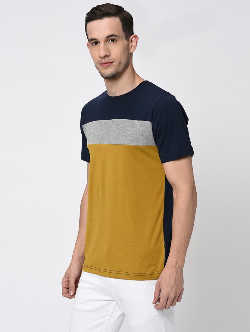yellow color block tshirt - 16202000 - Zoom Image - 2