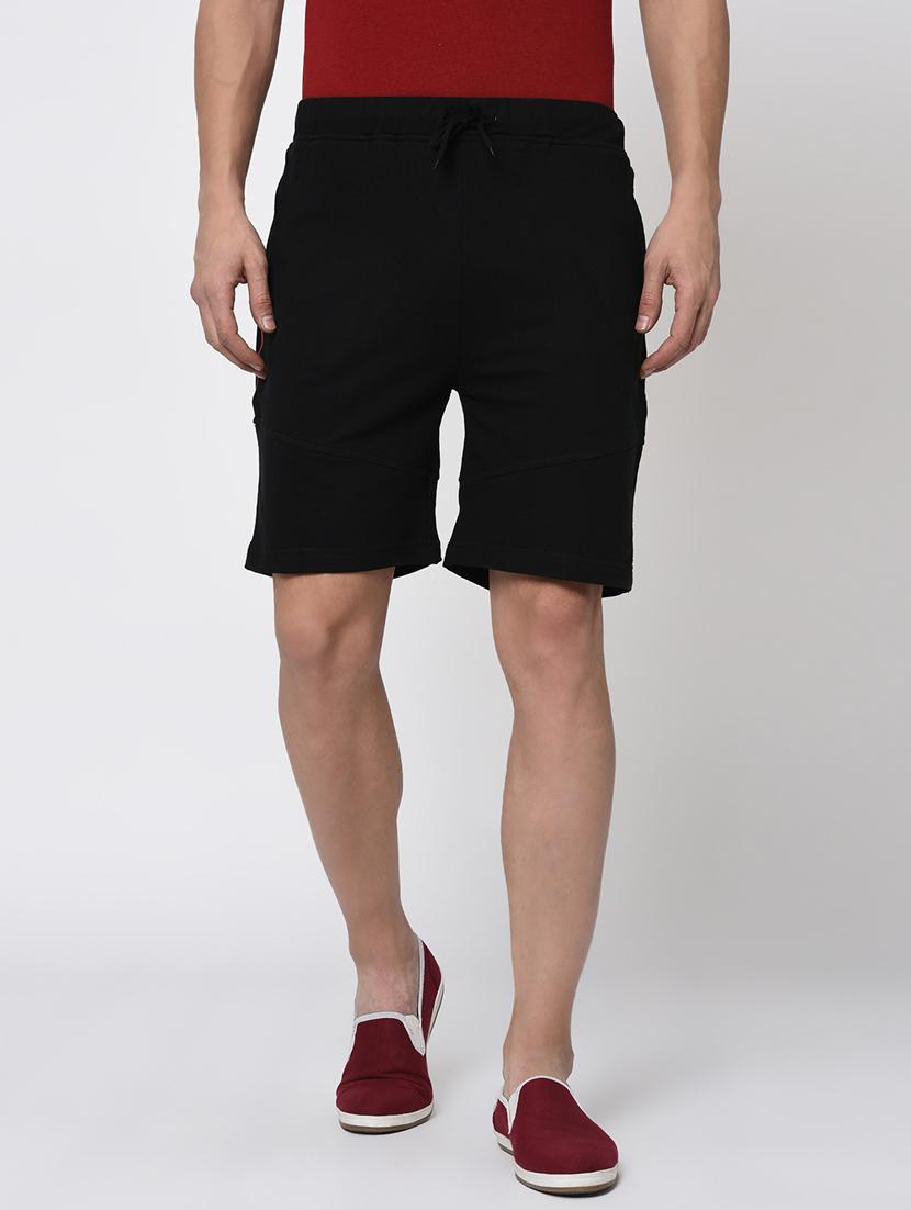 black cotton shorts - 16202023 - Zoom Image - 1