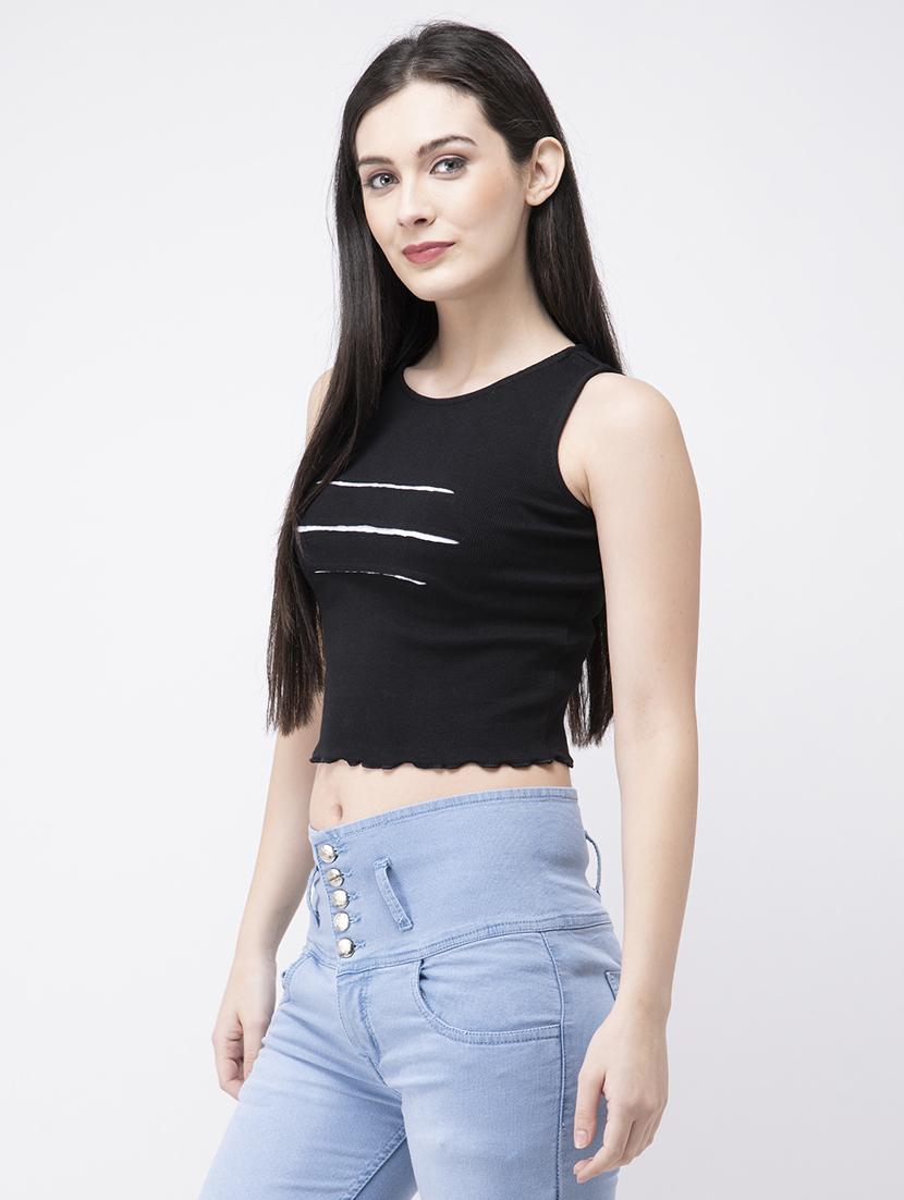 contrast front crop top - 16202073 - Zoom Image - 2