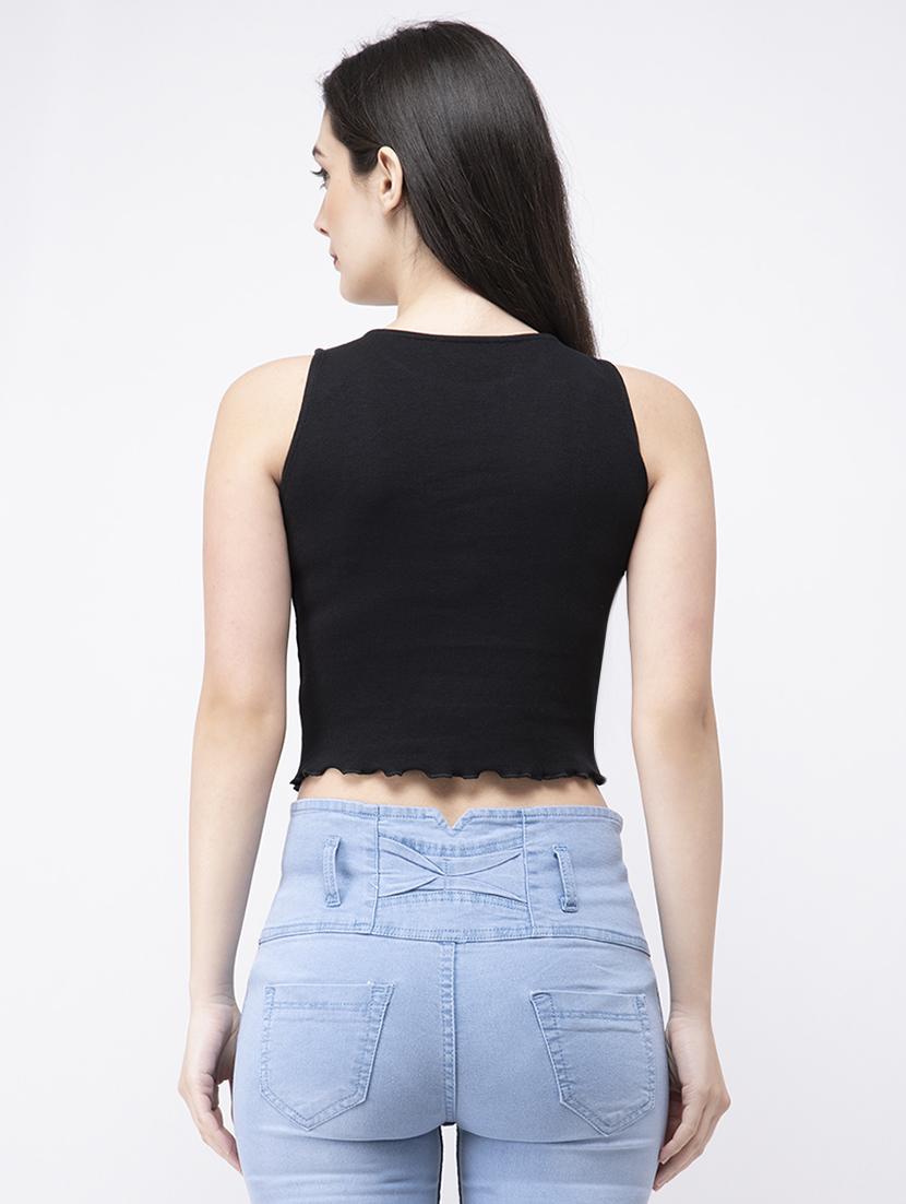 contrast front crop top - 16202073 - Zoom Image - 3