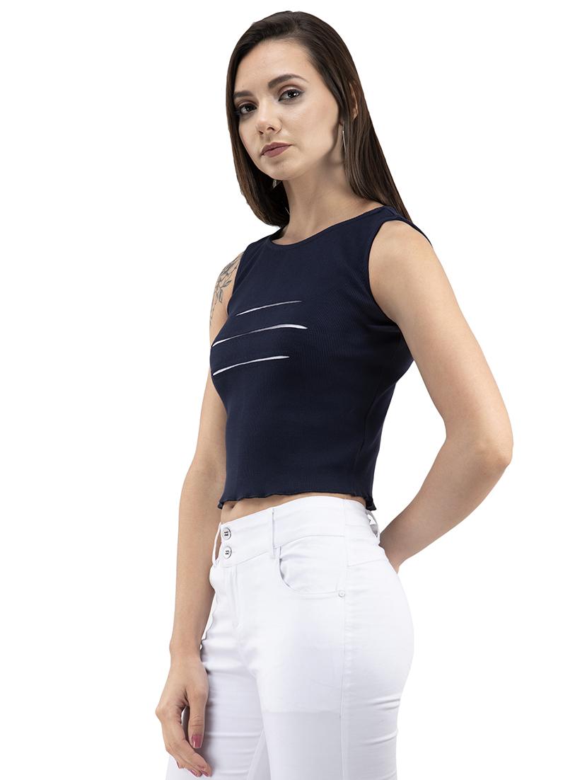 contrast front crop top - 16202074 - Zoom Image - 2