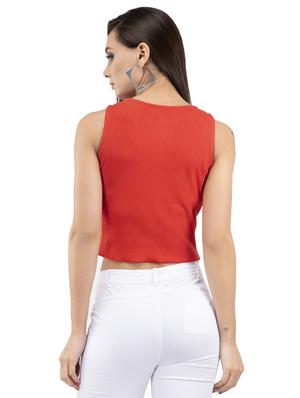 contrast front crop top - 16202078 - Standard Image - 3