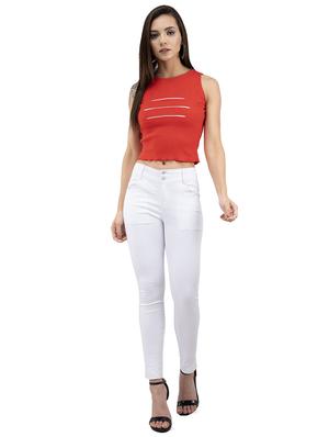 contrast front crop top - 16202078 - Standard Image - 4