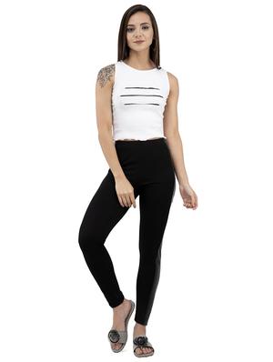 contrast front crop top - 16202082 - Standard Image - 4