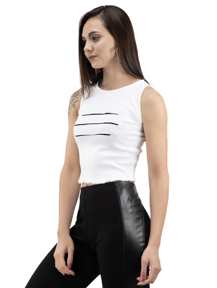 contrast front crop top - 16202082 - Zoom Image - 2