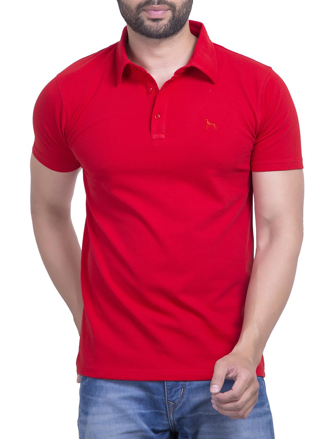 red solid polo t-shirt - 16202897 - Zoom Image - 1