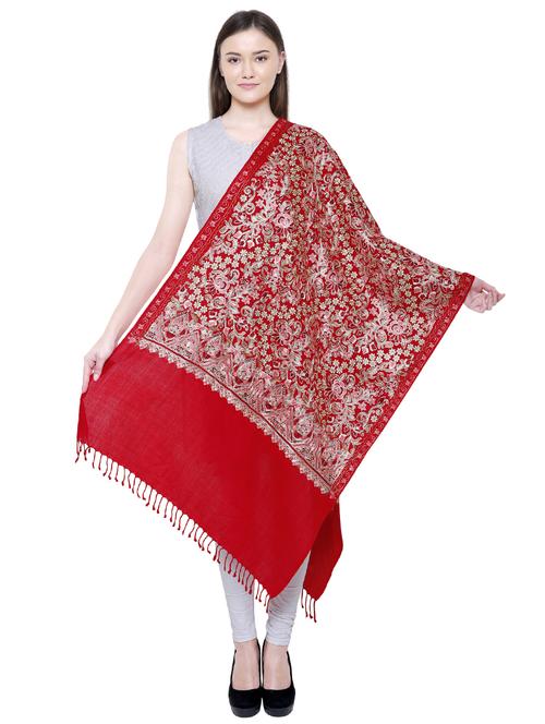 red wool shawl - 16203093 - Very Small Image - 1