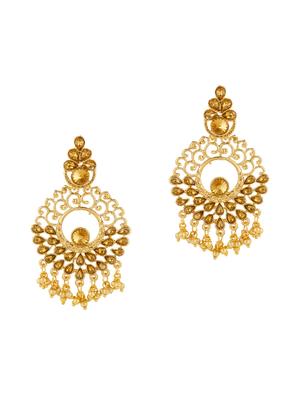 gold brass drop earring - 16203103 - Standard Image - 2