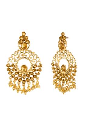 gold brass drop earring - 16203103 - Standard Image - 3