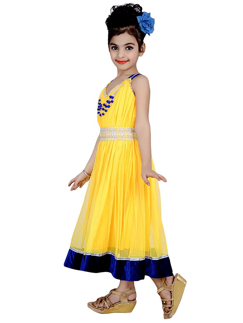 yellow solid gown - 16203328 - Zoom Image - 2