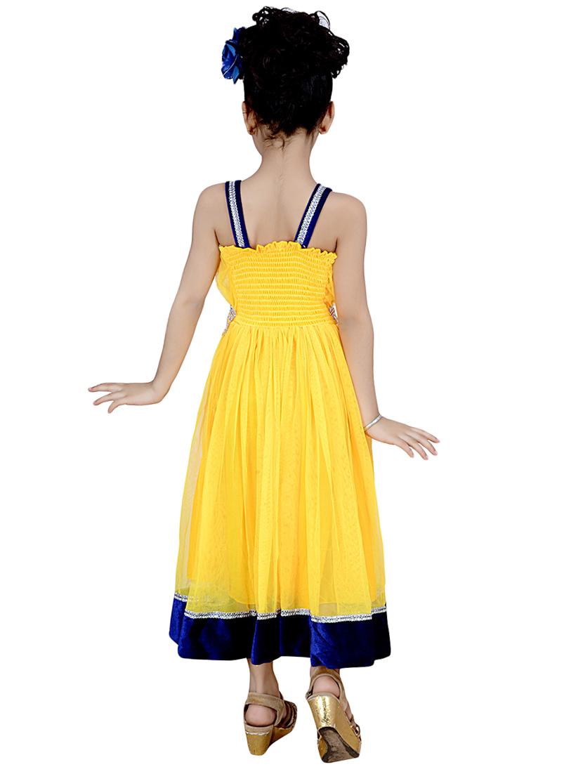 yellow solid gown - 16203328 - Zoom Image - 3