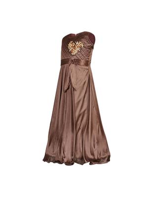 brown satin gown - 16203342 - Standard Image - 2