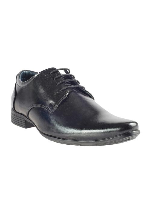 black leatherette lace-up derbys - 16203672 - Standard Image - 1