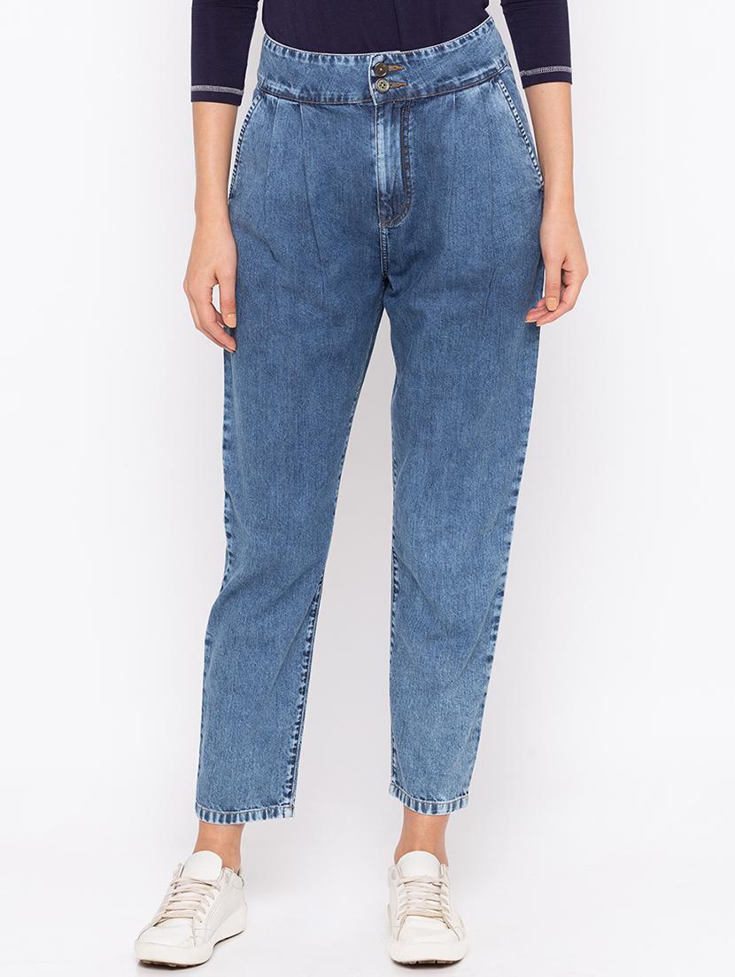high rise pleat detail jeans - 16208055 - Zoom Image - 1