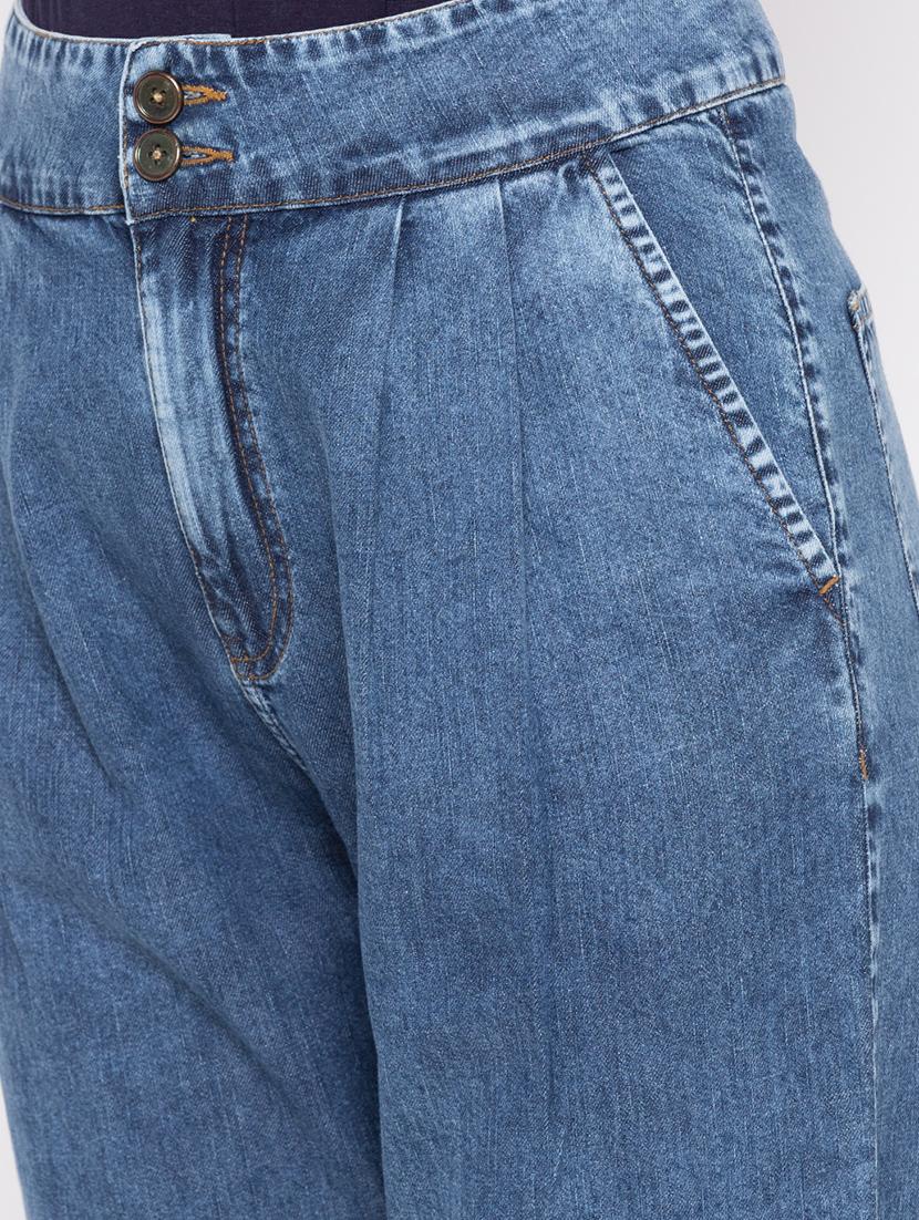 high rise pleat detail jeans - 16208055 - Zoom Image - 5
