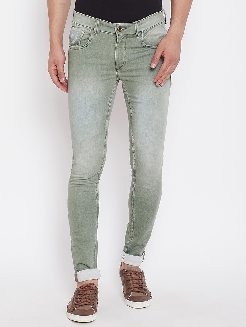 green denim heavy washed jeans - 16208082 - Zoom Image - 1
