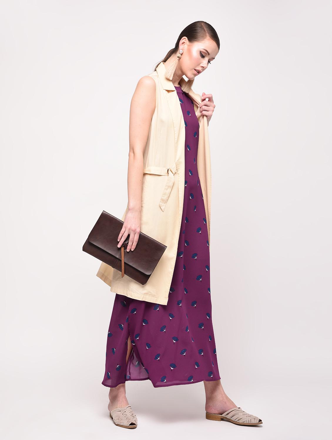 tie back floral maxi dress - 16208101 - Zoom Image - 1