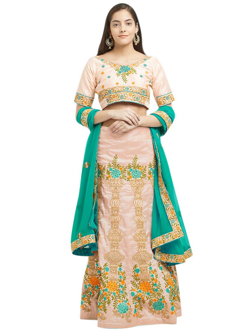 embroidered a-line lehenga - 16208150 - Zoom Image - 1
