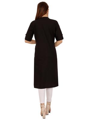 solid straight kurta - 16208384 - Standard Image - 3
