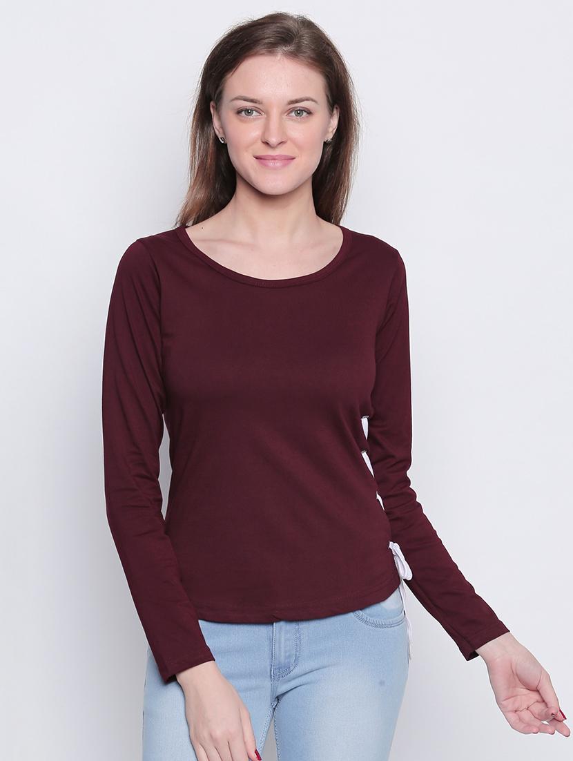 scoop neck long sleeved tee - 16208404 - Zoom Image - 1