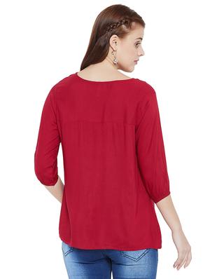 tassle tie up neck top - 16208503 - Standard Image - 3