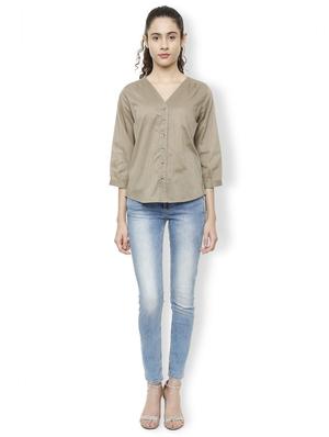buttoned up v neck top - 16209051 - Standard Image - 4