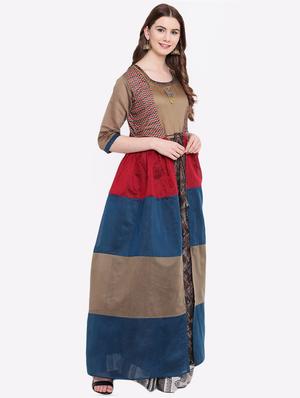 color block layered kurta - 16209551 - Standard Image - 2