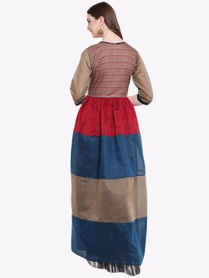 color block layered kurta - 16209551 - Standard Image - 3
