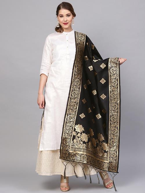 floral zari motifs banarasi dupatta - 16209699 - Standard Image - 1