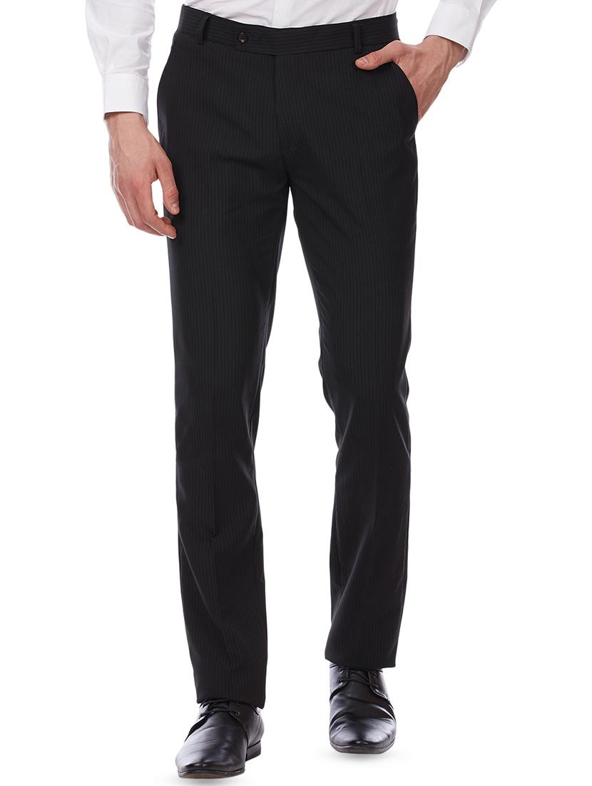black striped flat front formal trouser - 16214436 - Zoom Image - 1