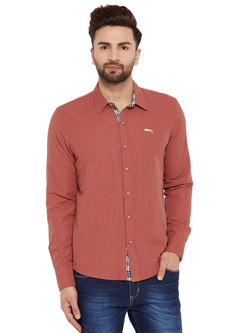 red cotton casual shirt - 16214502 - Zoom Image - 1