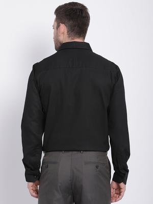 black solid formal shirt - 16215054 - Standard Image - 3