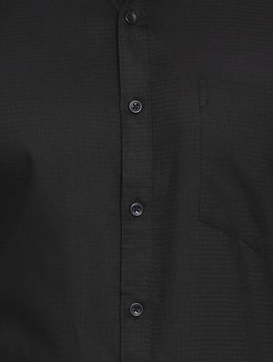 black solid formal shirt - 16215054 - Standard Image - 5