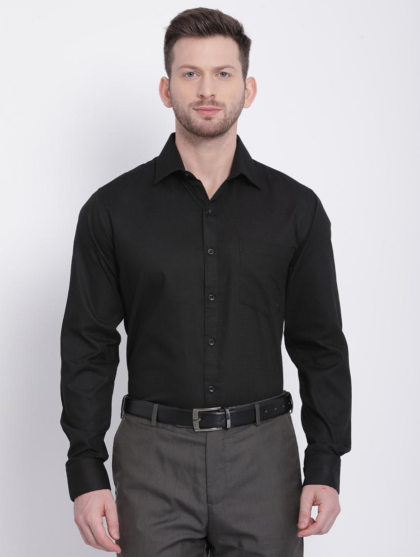 black solid formal shirt - 16215054 - Zoom Image - 1