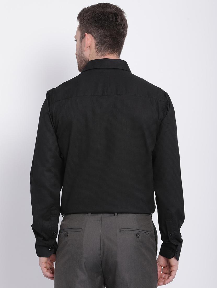 black solid formal shirt - 16215054 - Zoom Image - 3