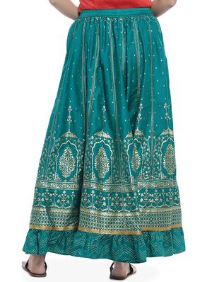 foil printed flared skirt - 16215207 - Standard Image - 3