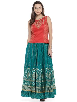 foil printed flared skirt - 16215207 - Standard Image - 4