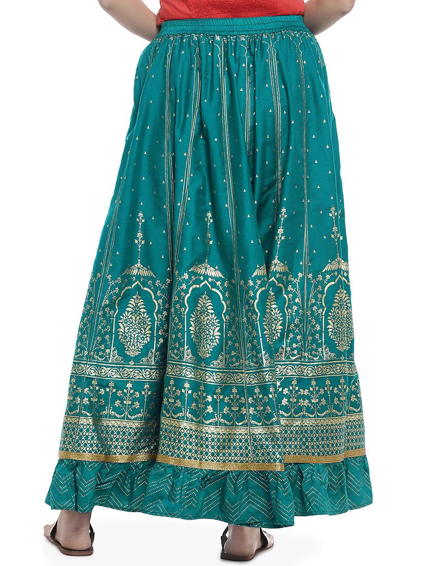 foil printed flared skirt - 16215207 - Zoom Image - 3