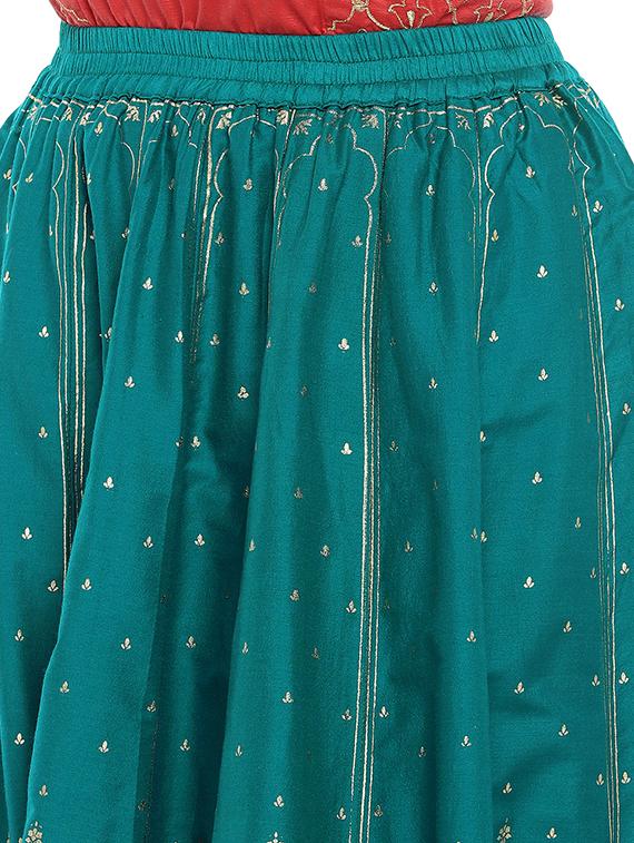 foil printed flared skirt - 16215207 - Zoom Image - 5