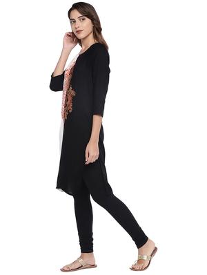 contrast straight kurta - 16215228 - Standard Image - 2