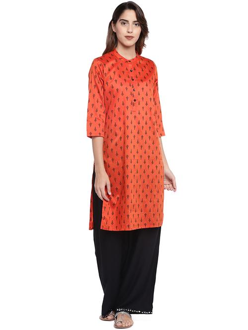 printed straight kurta - 16215238 - Standard Image - 1