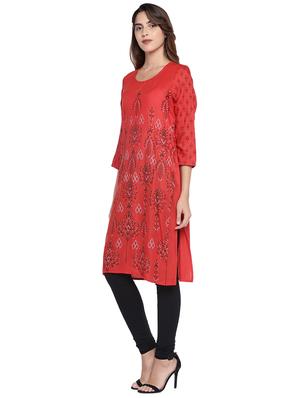 printed straight kurta - 16215248 - Standard Image - 2