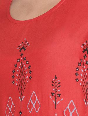 printed straight kurta - 16215248 - Standard Image - 4
