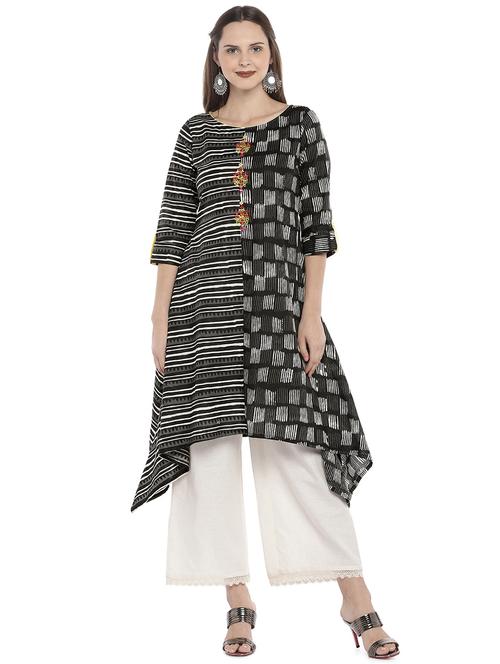 printed asymmetric kurta - 16215270 - Standard Image - 1