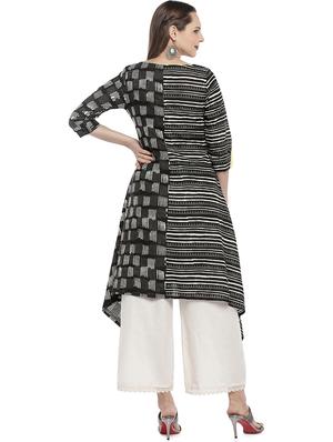 printed asymmetric kurta - 16215270 - Standard Image - 3