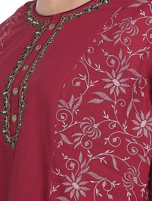 embroidered straight kurta - 16215286 - Standard Image - 4
