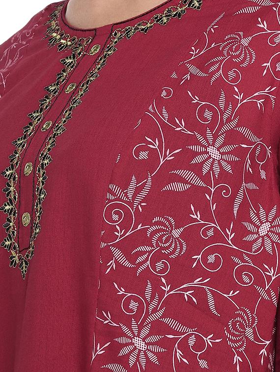 embroidered straight kurta - 16215286 - Zoom Image - 4