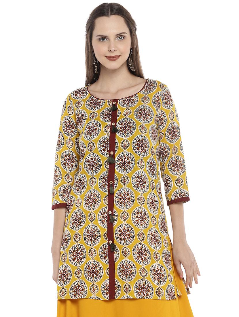 printed straight kurti - 16215287 - Zoom Image - 1