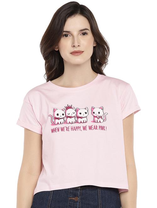 graphic print round neck tee - 16215323 - Standard Image - 1