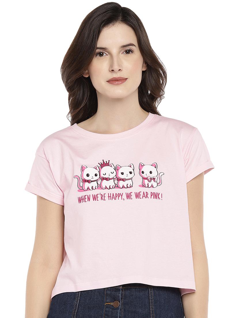 graphic print round neck tee - 16215323 - Zoom Image - 1